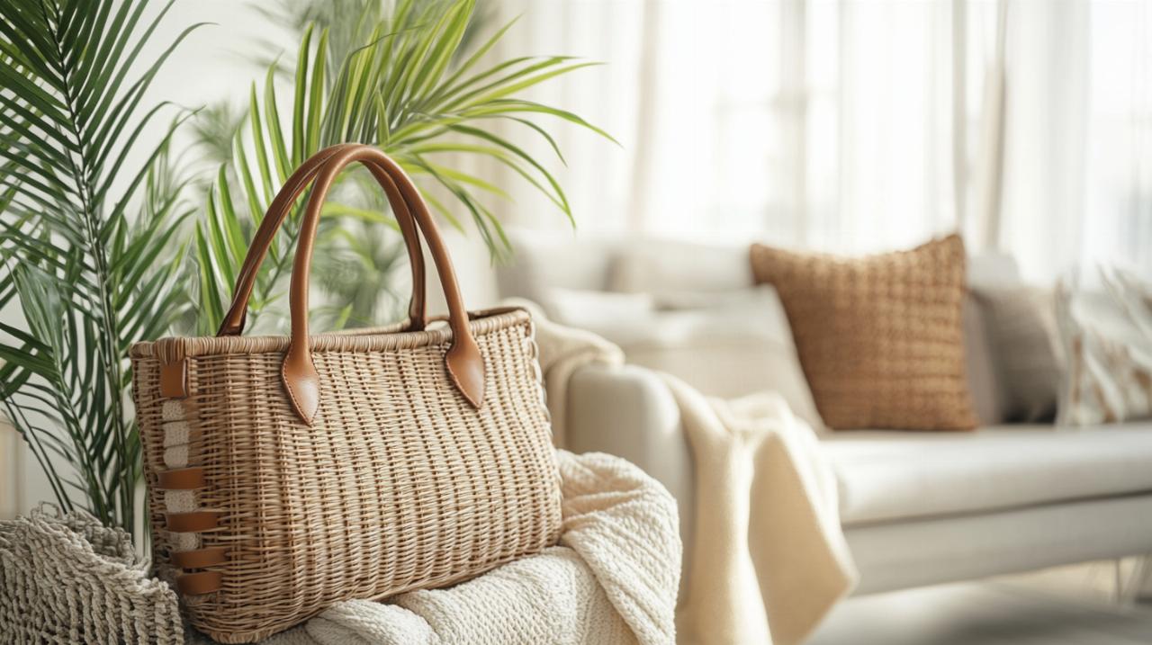 Combinaciones de moda con bolsos de mimbre y cuero