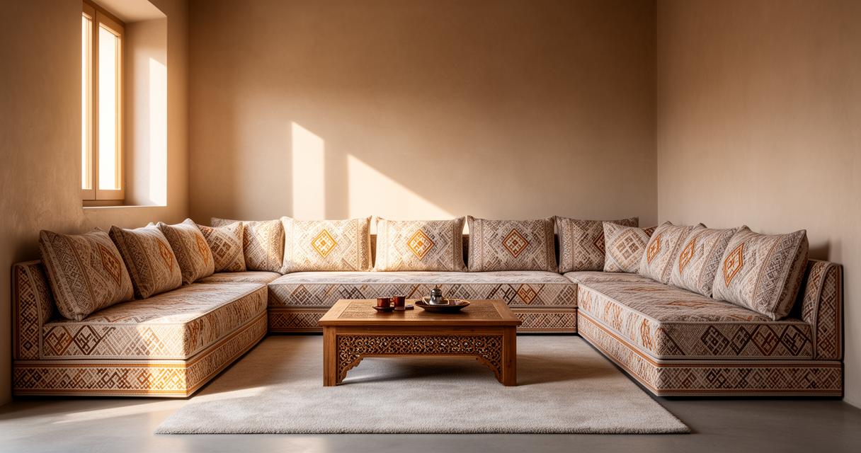 Todo sobre el Sedari, sofá marroquí para decorar la sala de estar: Combinaciones con mesas bajas y poufs